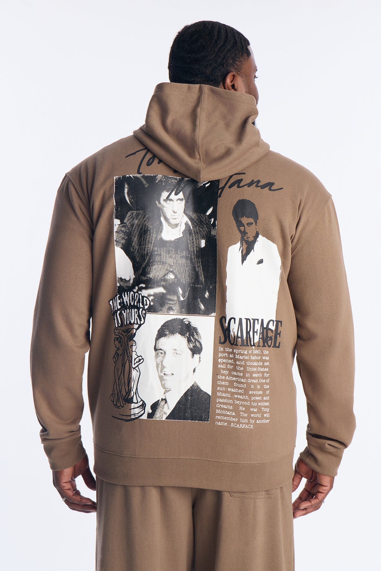 Scarface Tony Montana Zip Up Hoodie - Brown