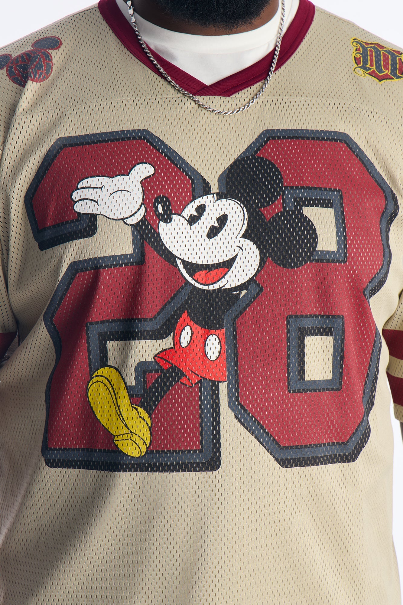 Disney Mickey 28 Football Jersey - Cream