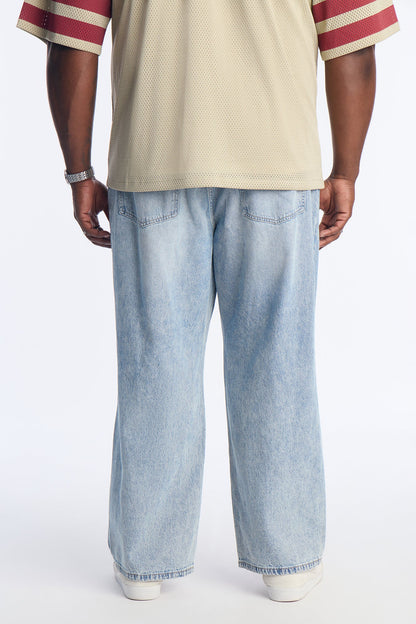 Baggy On The Grind Destroyed Jean - Light Blue Wash