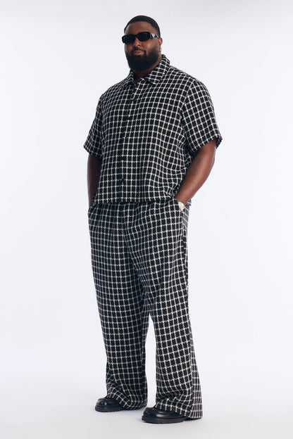 Baggy Theory Tweed Pant - Black