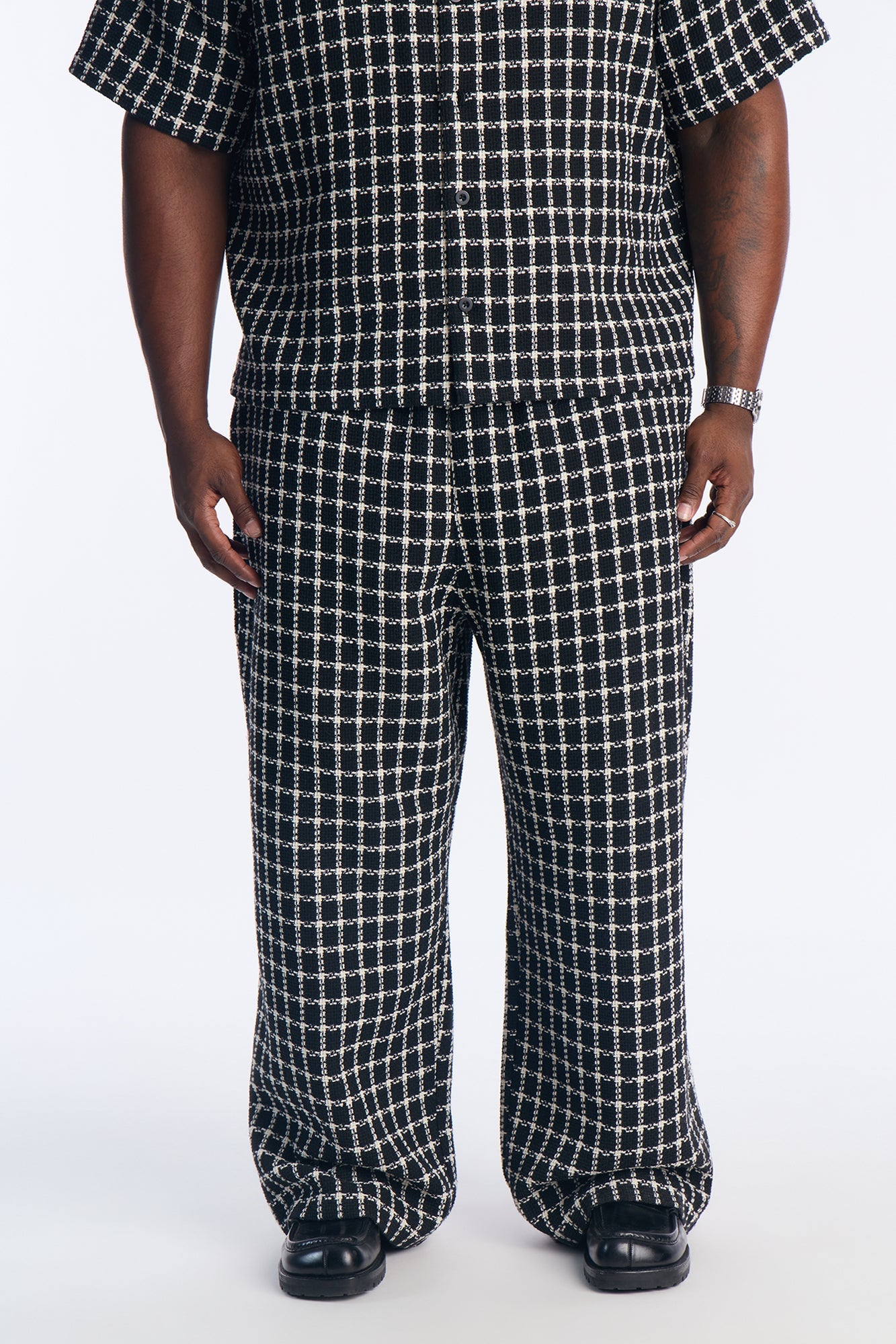 Baggy Theory Tweed Pant - Black