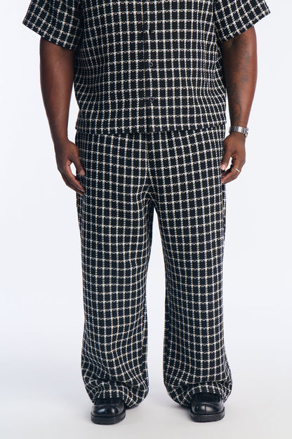 Baggy Theory Tweed Pant - Black