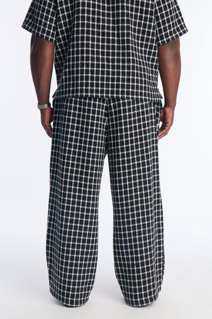 Baggy Theory Tweed Pant - Black