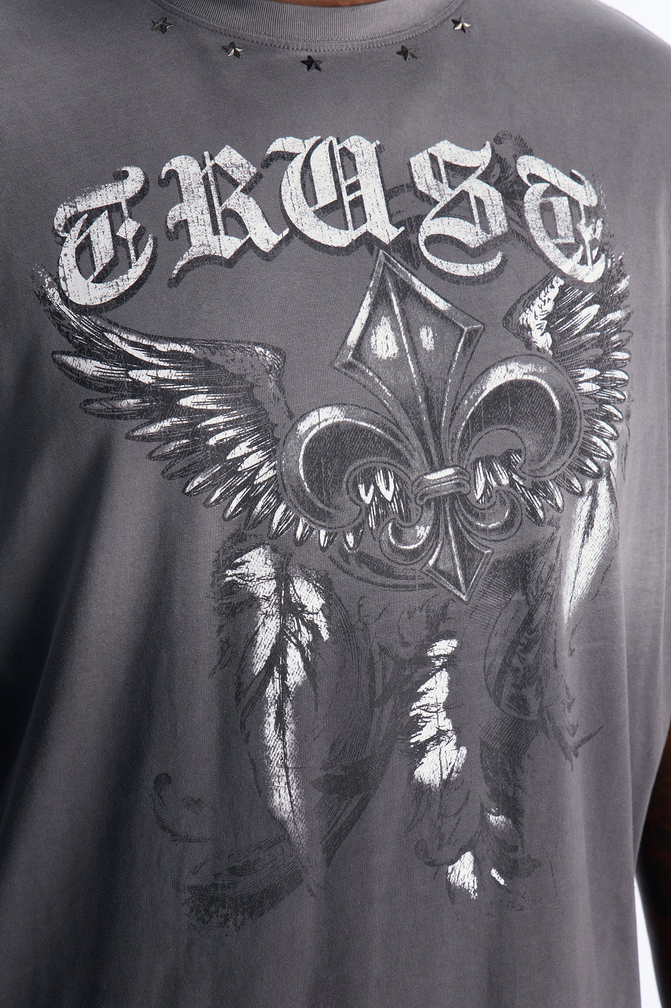 Big Trust Studded Wash Short Sleeve Tee - Black Wash