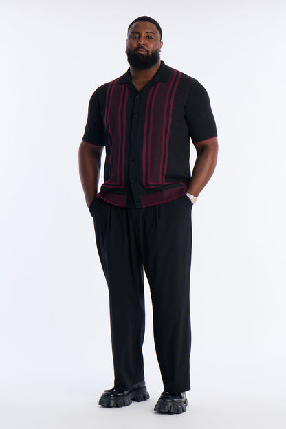 Casa Stripe Button Up - Black/combo