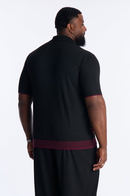 Casa Stripe Button Up - Black/combo
