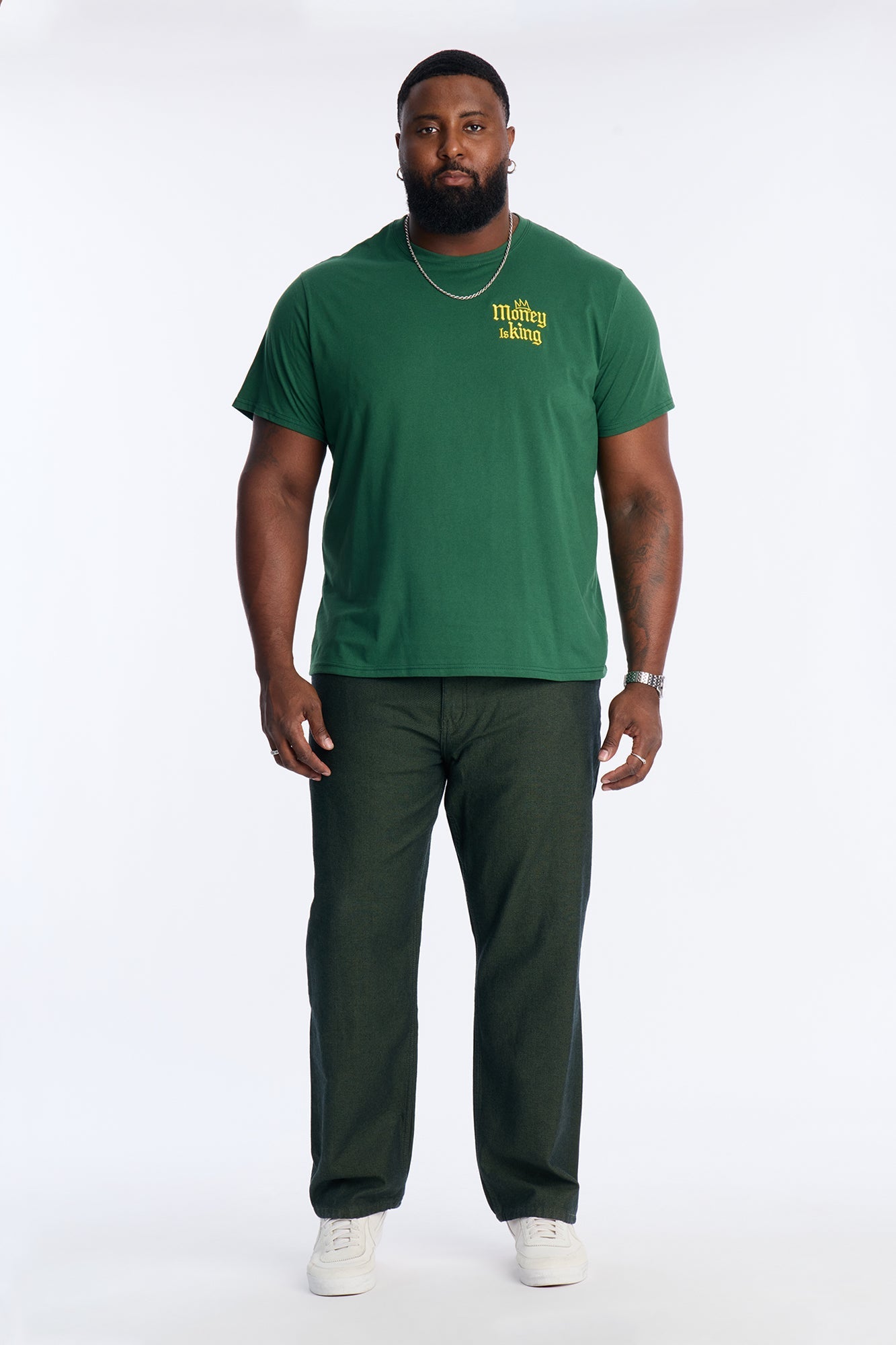 Cash Money Is King Short Sleeve Tee - Hunter Green