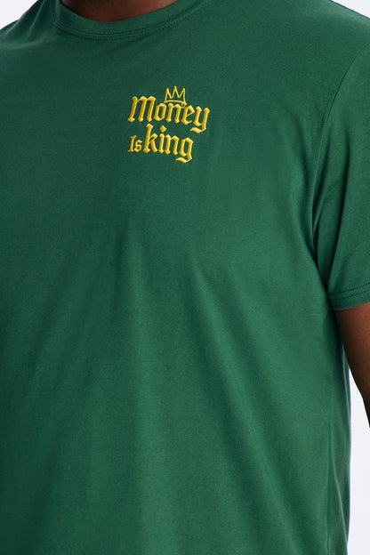 Cash Money Is King Short Sleeve Tee - Hunter Green
