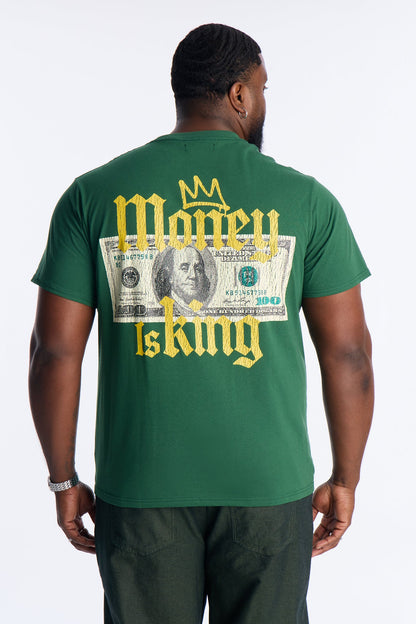 Cash Money Is King Short Sleeve Tee - Hunter Green