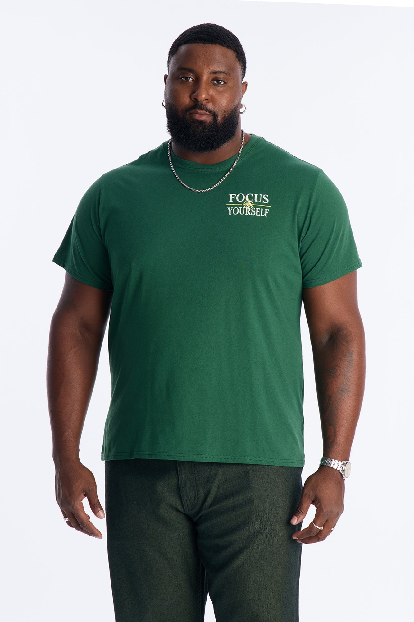 Focus On Yourself Short Sleeve Tee - Hunter Green