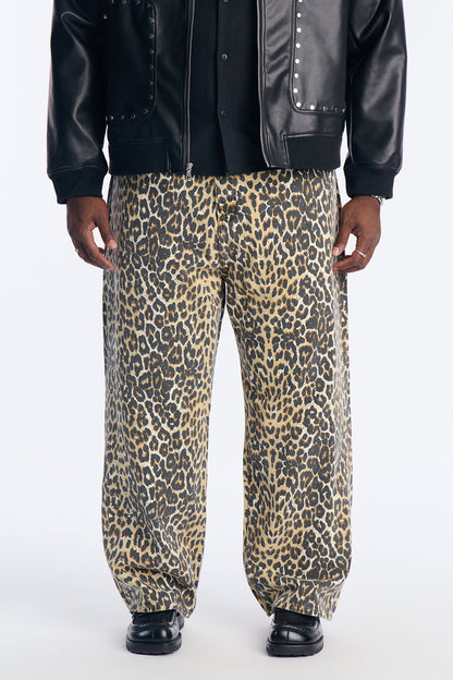 Baggy Wild Thang Leopard Pant - Brown/combo