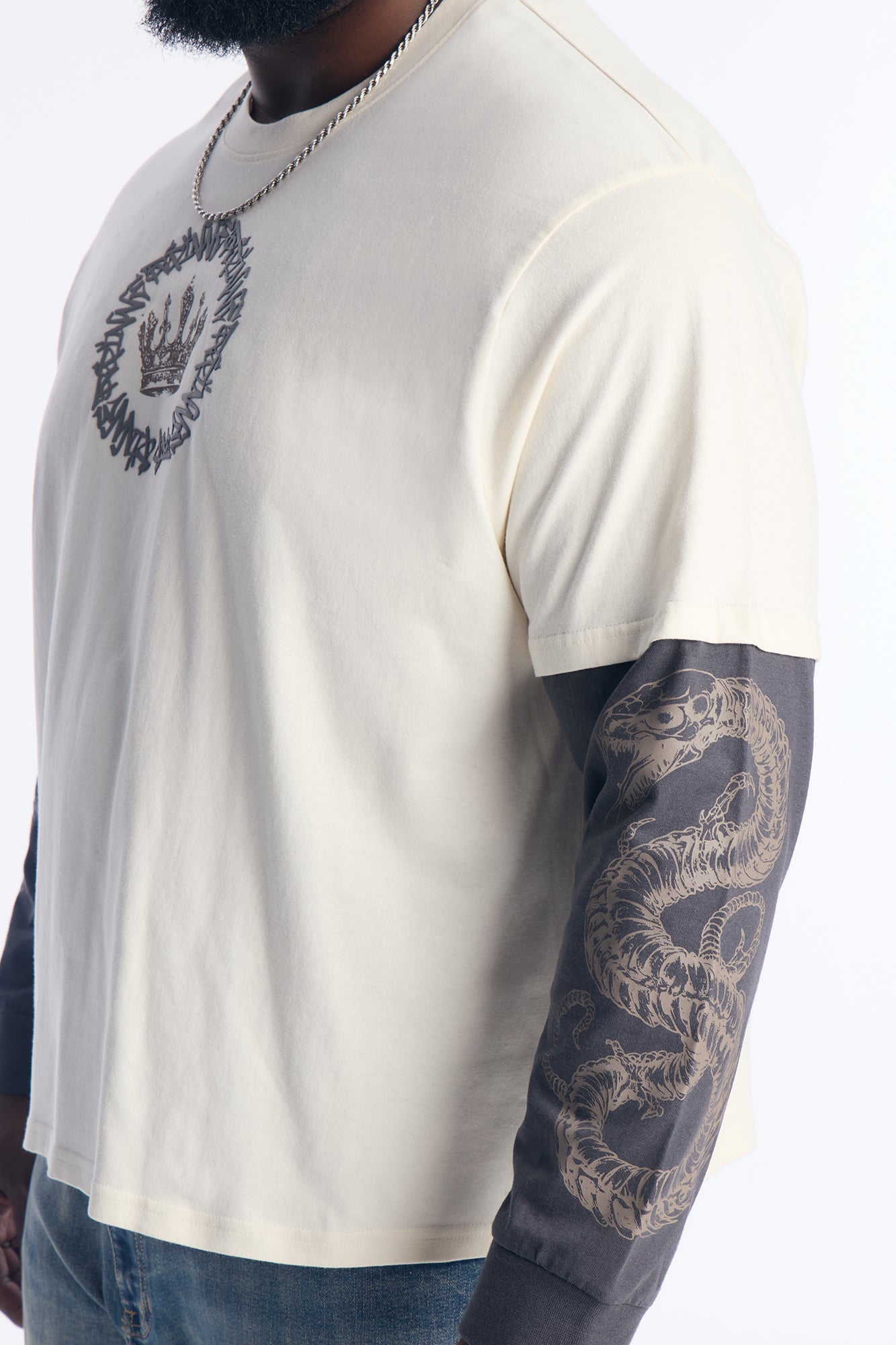 King Type Shii 2fer Long Sleeve Tee - White