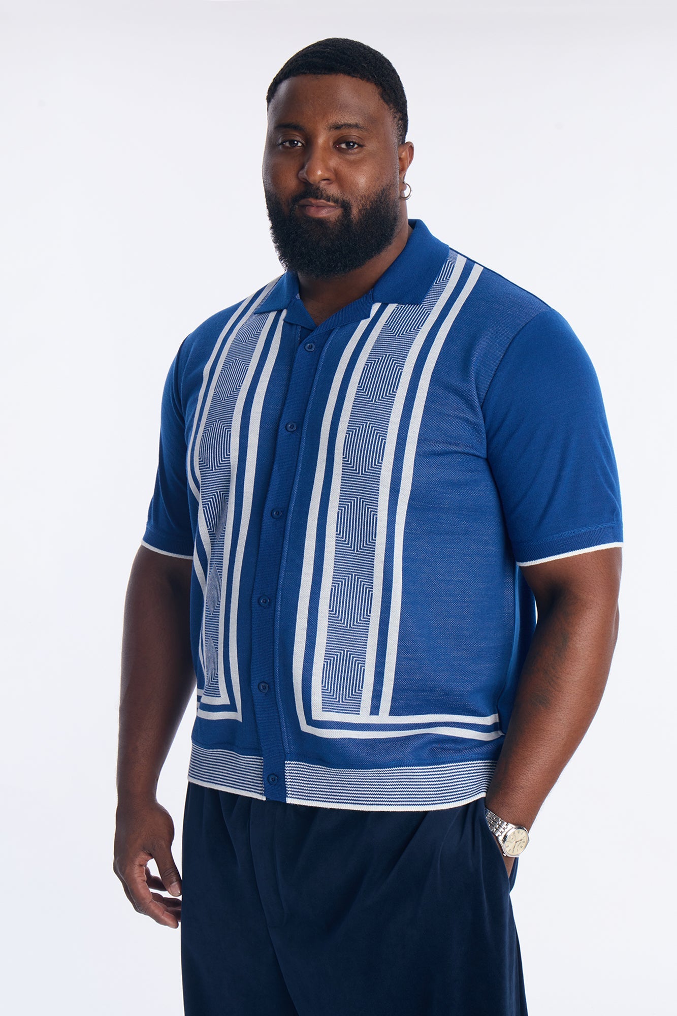 Casa Stripe Button Up - Blue/combo
