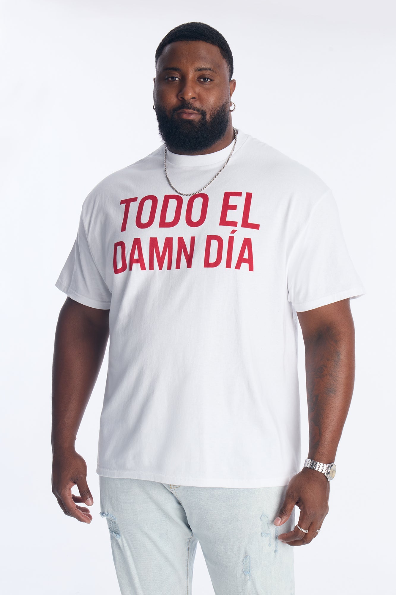 Todo El Damn Dia Short Sleeve Tee - White