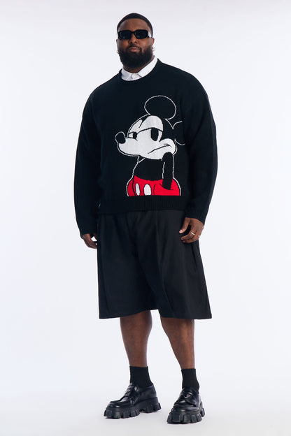 DTLA Deep Double Pleated Trouser Short - Black