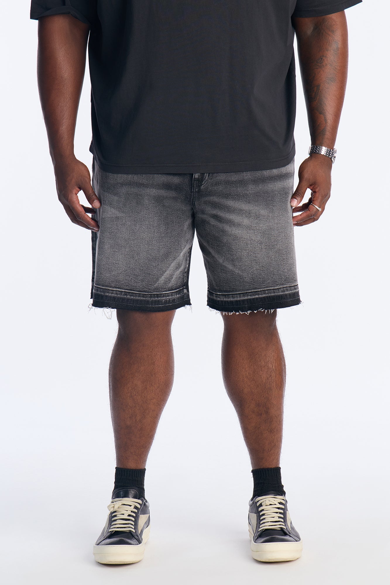 Run Around Relaxed Denim Shorts - Black Wash