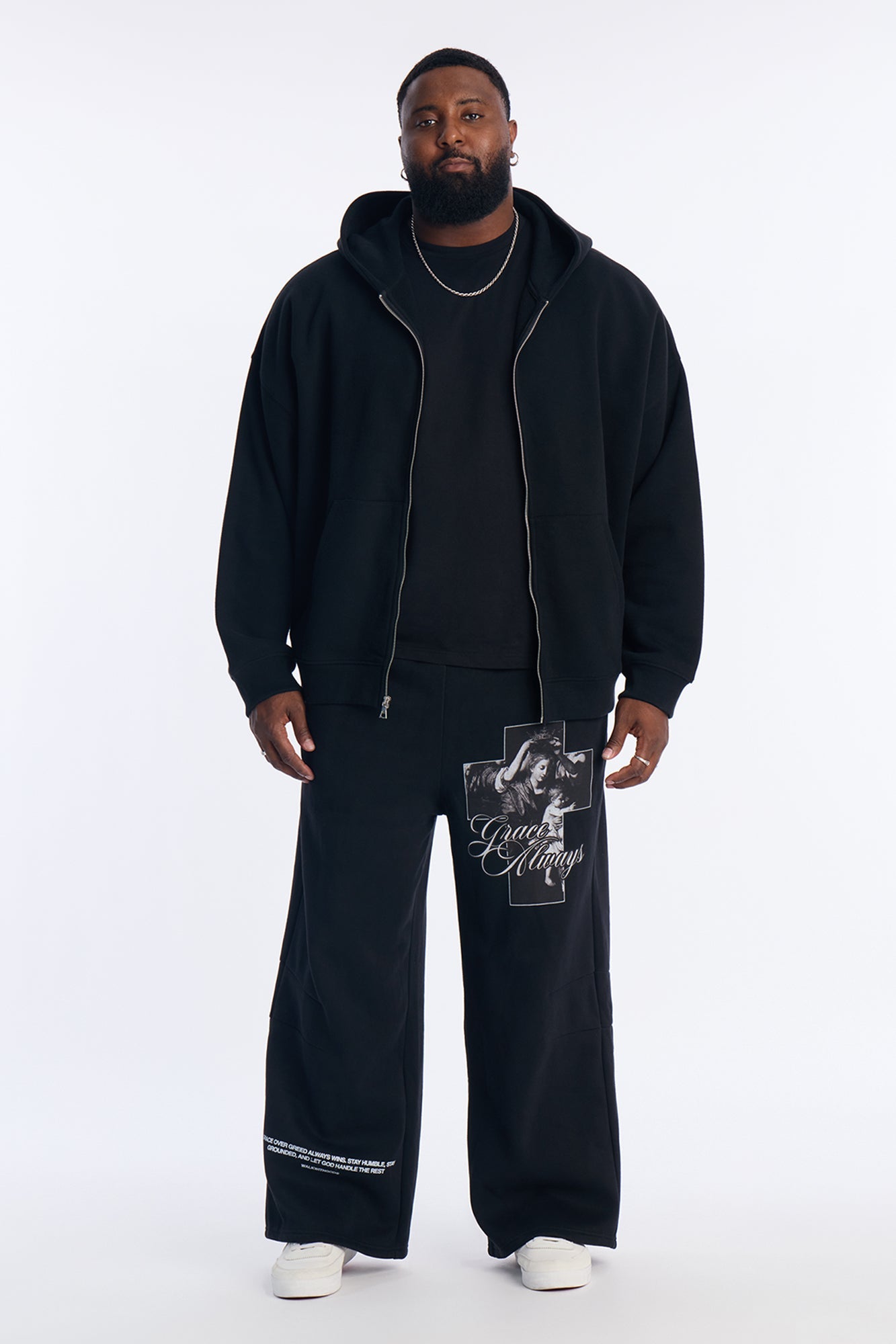 Grace Always Wide Leg Sweatpants - Black