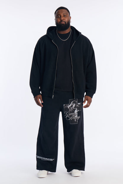 Grace Always Wide Leg Sweatpants - Black