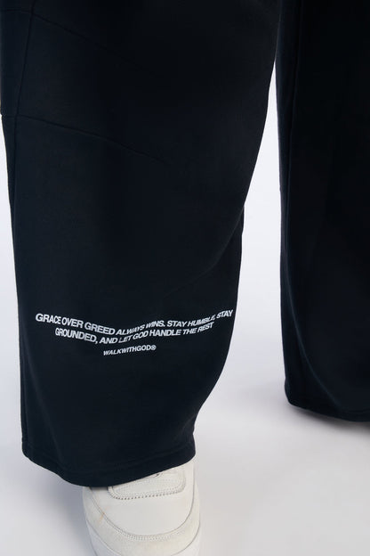 Grace Always Wide Leg Sweatpants - Black