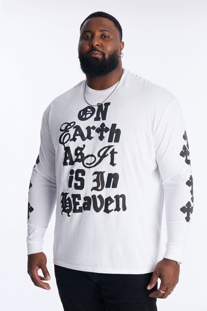 On Earth As It Is In Heaven Long Sleeve Tee - White