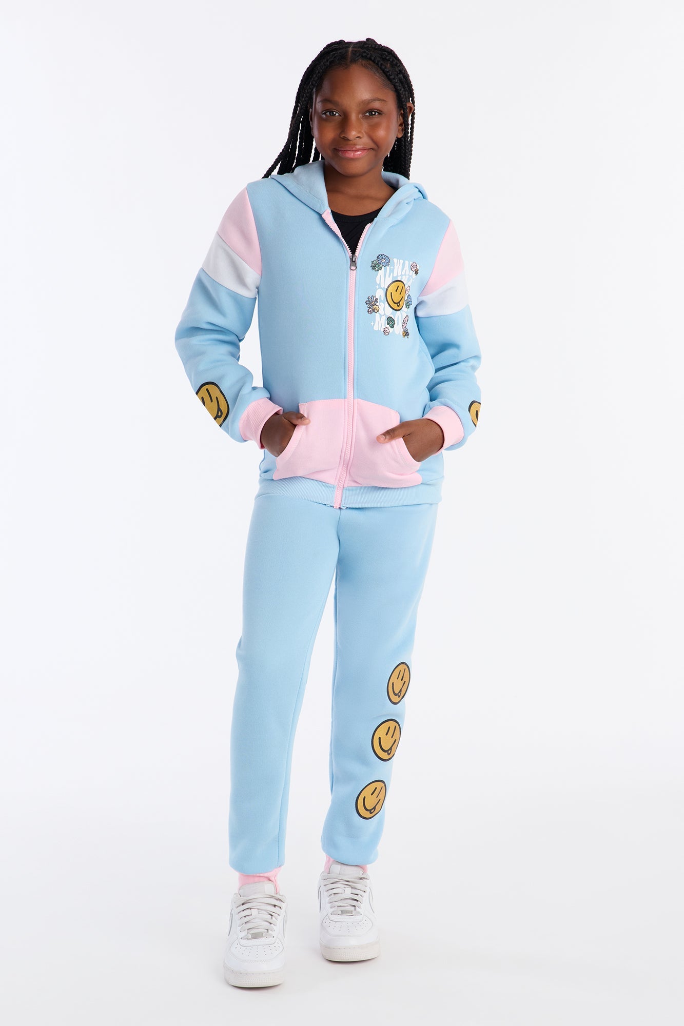 Mini Always In A Good Mood Jogger Pant Set - Blue/combo
