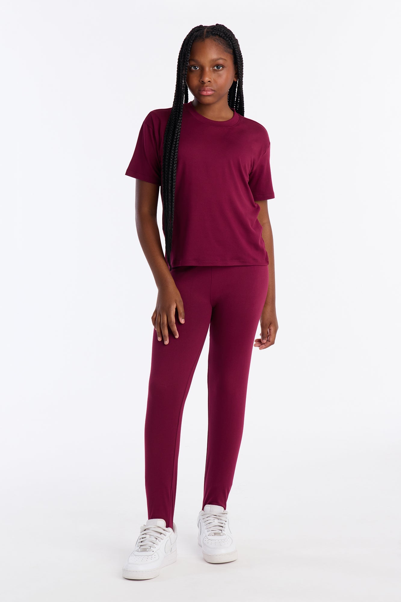 Mini Weekend Vibes Legging Set II - Wine