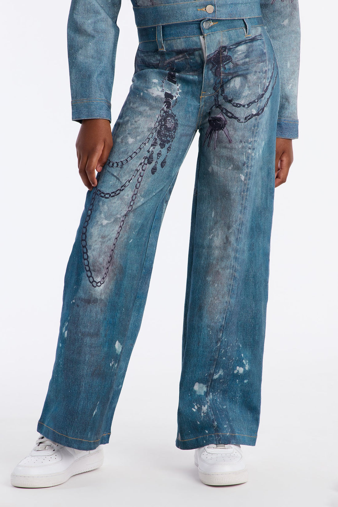 Mini Wanted More Wide Leg Jeans - Medium Wash
