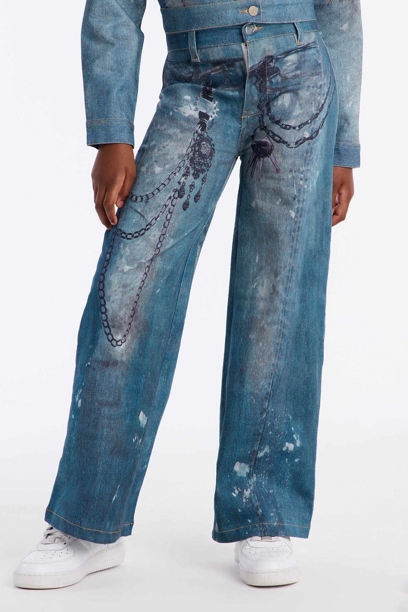 Mini Wanted More Wide Leg Jeans - Medium Wash