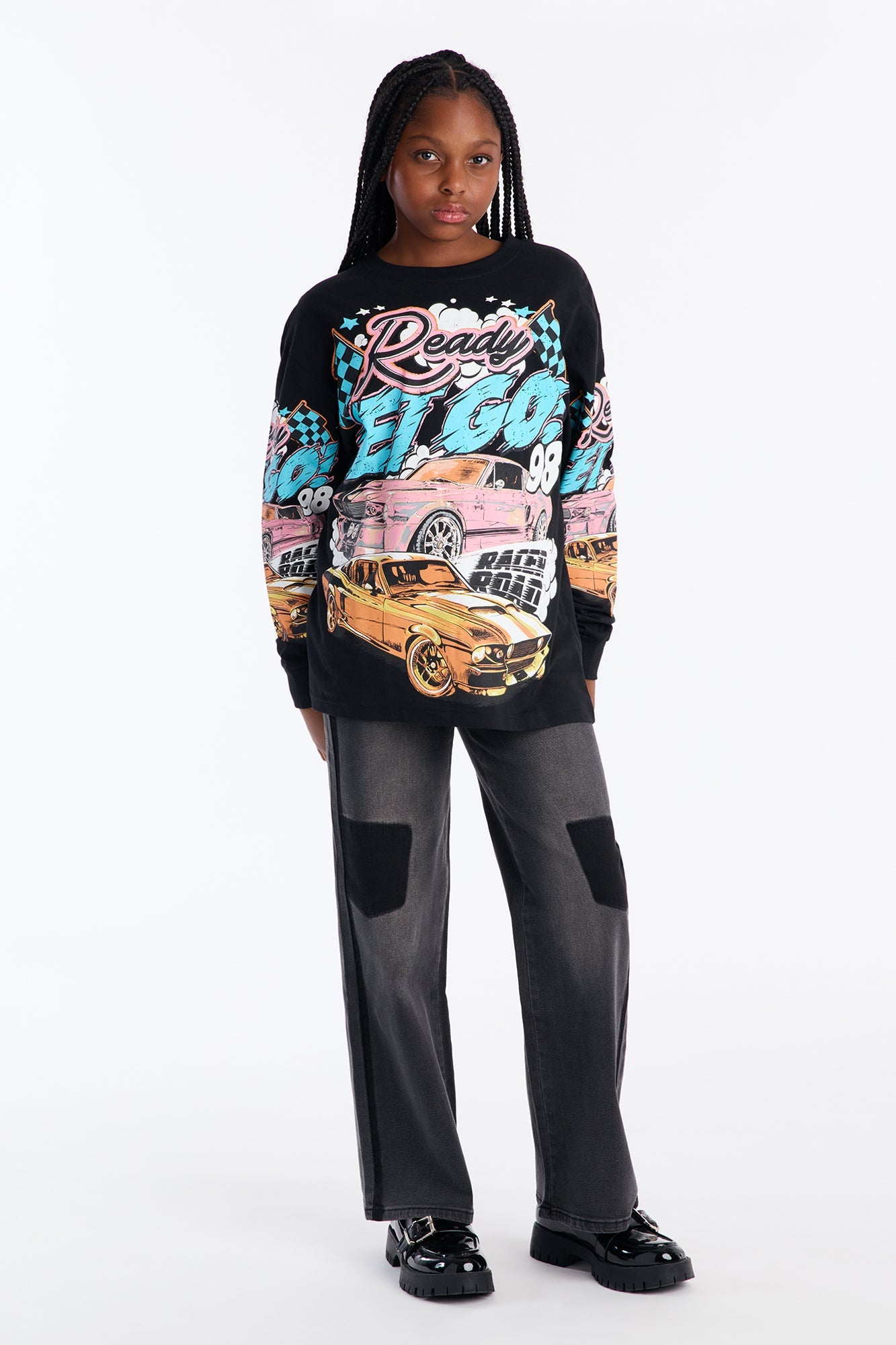 Mini Racing Long Sleeve Tee - Black