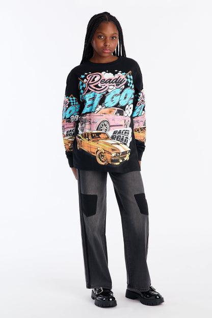 Mini Racing Long Sleeve Tee - Black
