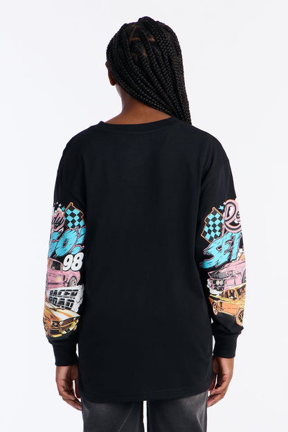 Mini Racing Long Sleeve Tee - Black