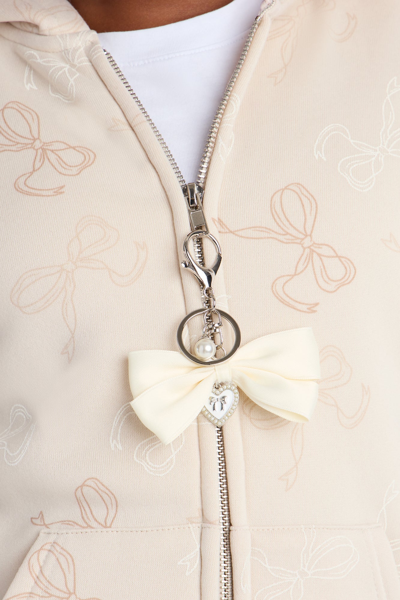 Mini Super Sweet Front/Back Zip Hoodie - Beige