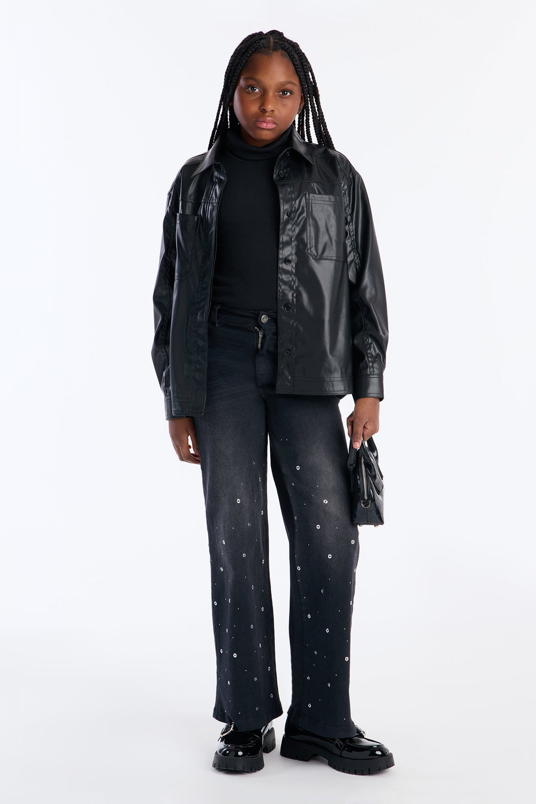 Mini Did It For Myself Grommet Jeans - Black