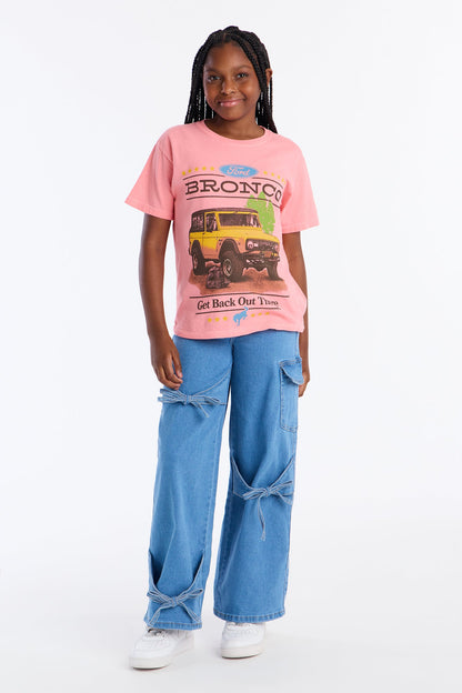 Mini Ford Bronco Get Back Out There Short Sleeve Tee - Peach