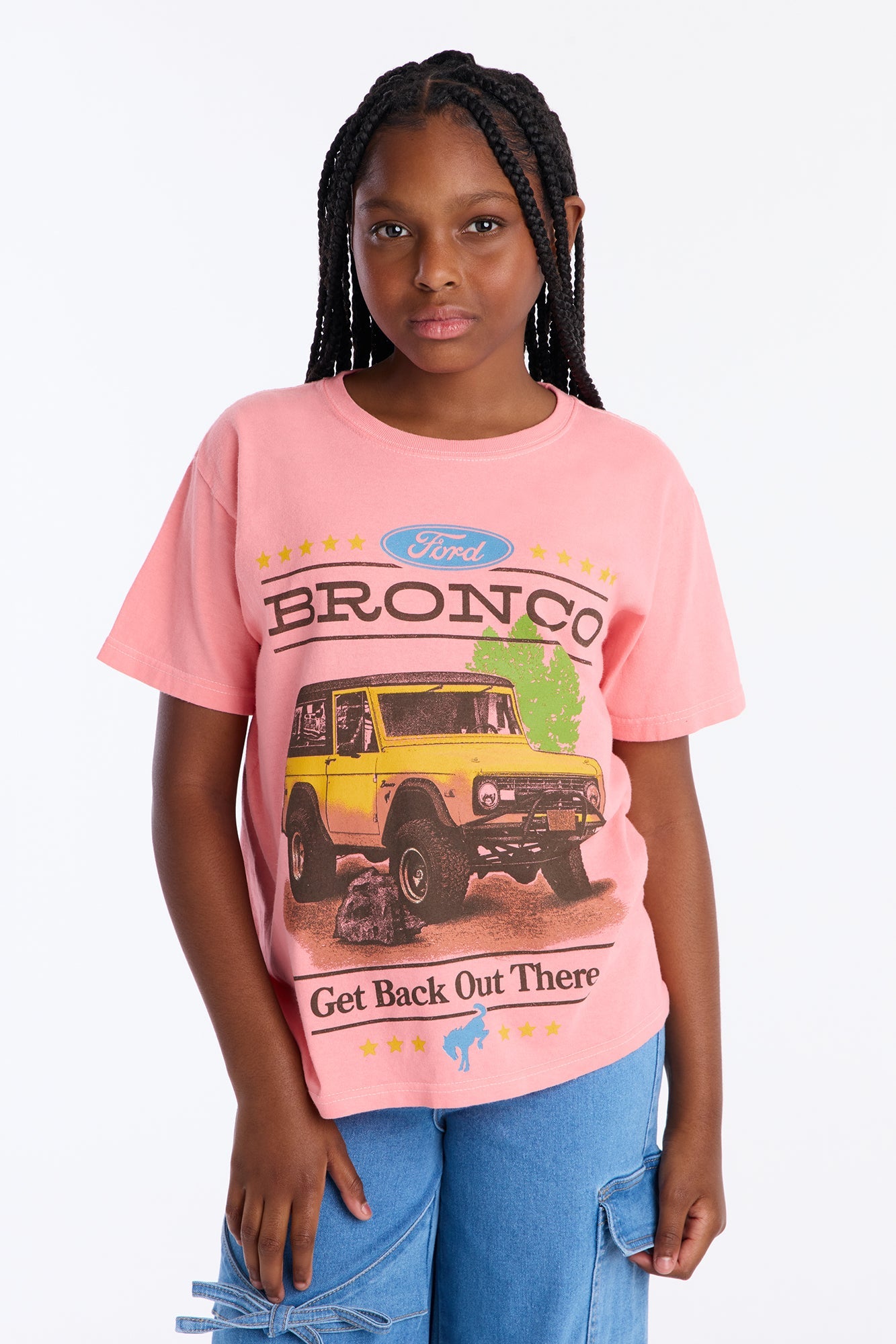 Mini Ford Bronco Get Back Out There Short Sleeve Tee - Peach