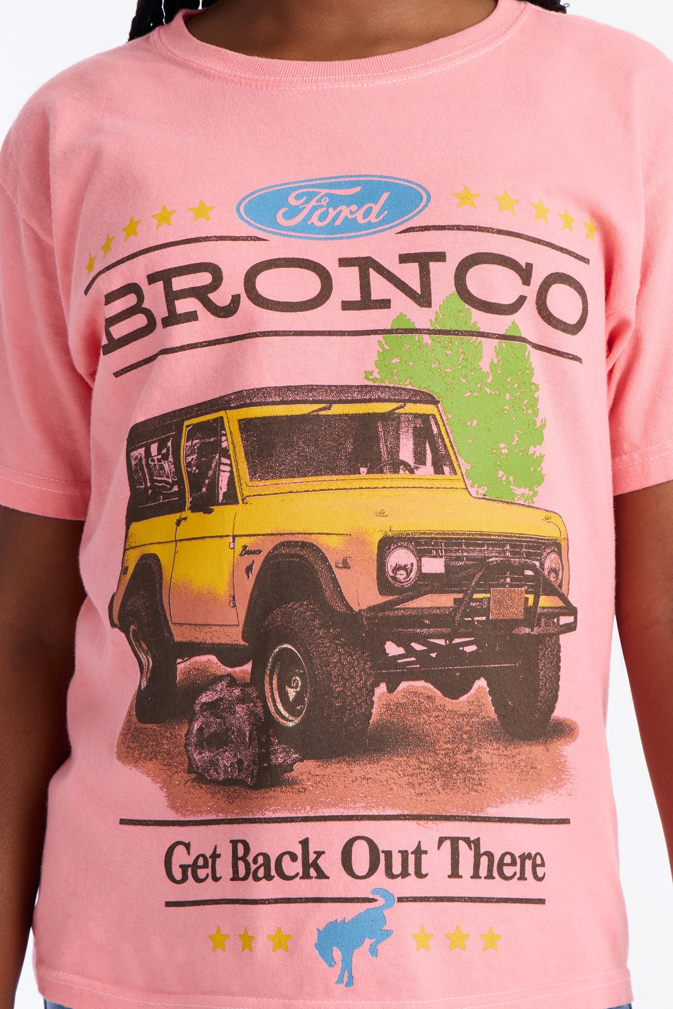 Mini Ford Bronco Get Back Out There Short Sleeve Tee - Peach