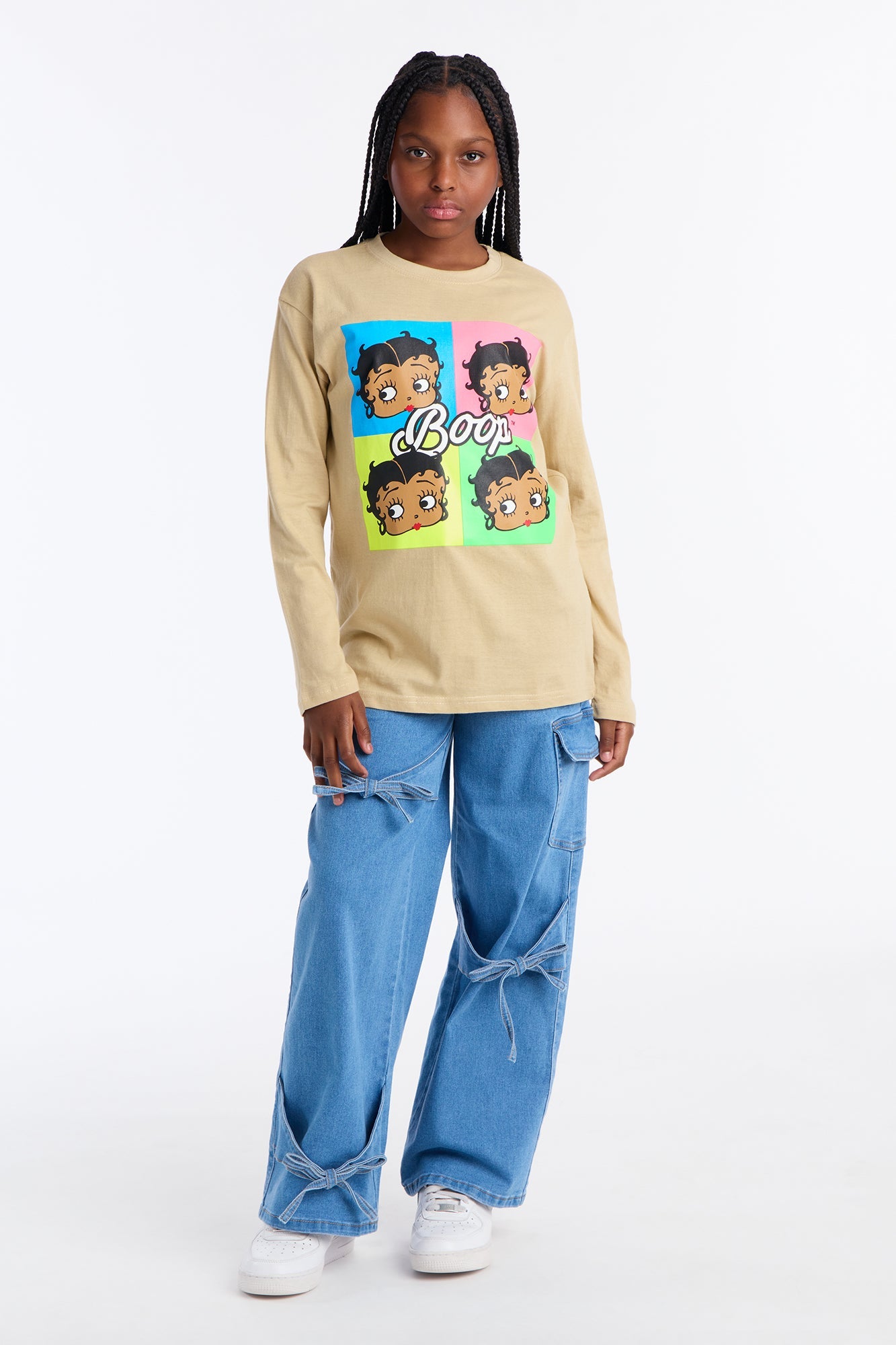 Mini Betty Boop Long Sleeve Tee - Sand