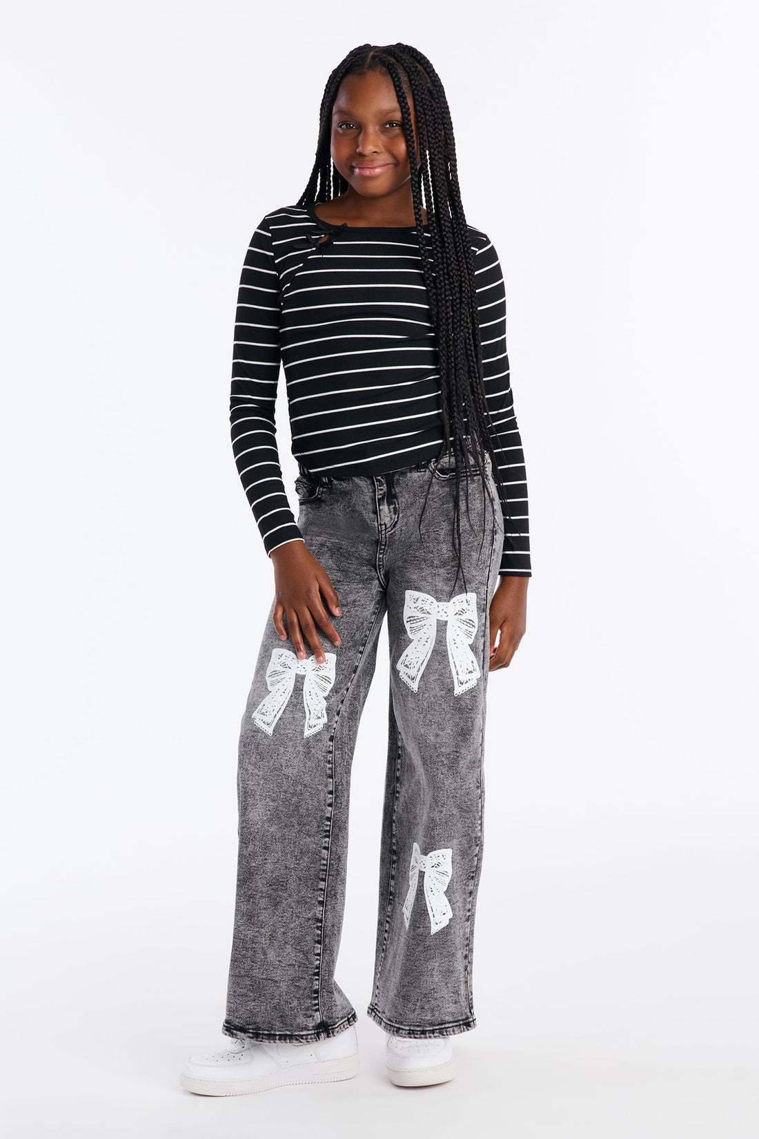 Mini Cutest of Them All Wide Leg Jean - Black Wash