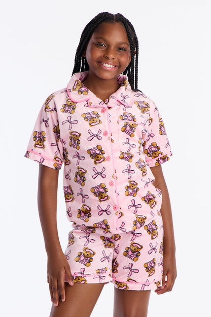 Mini Born To Snuggle Short Set - Pink