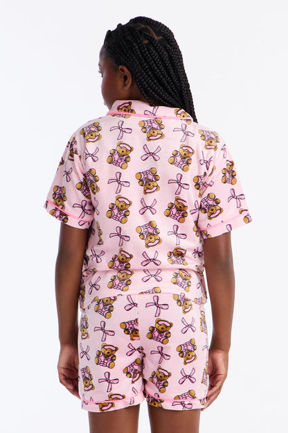Mini Born To Snuggle Short Set - Pink