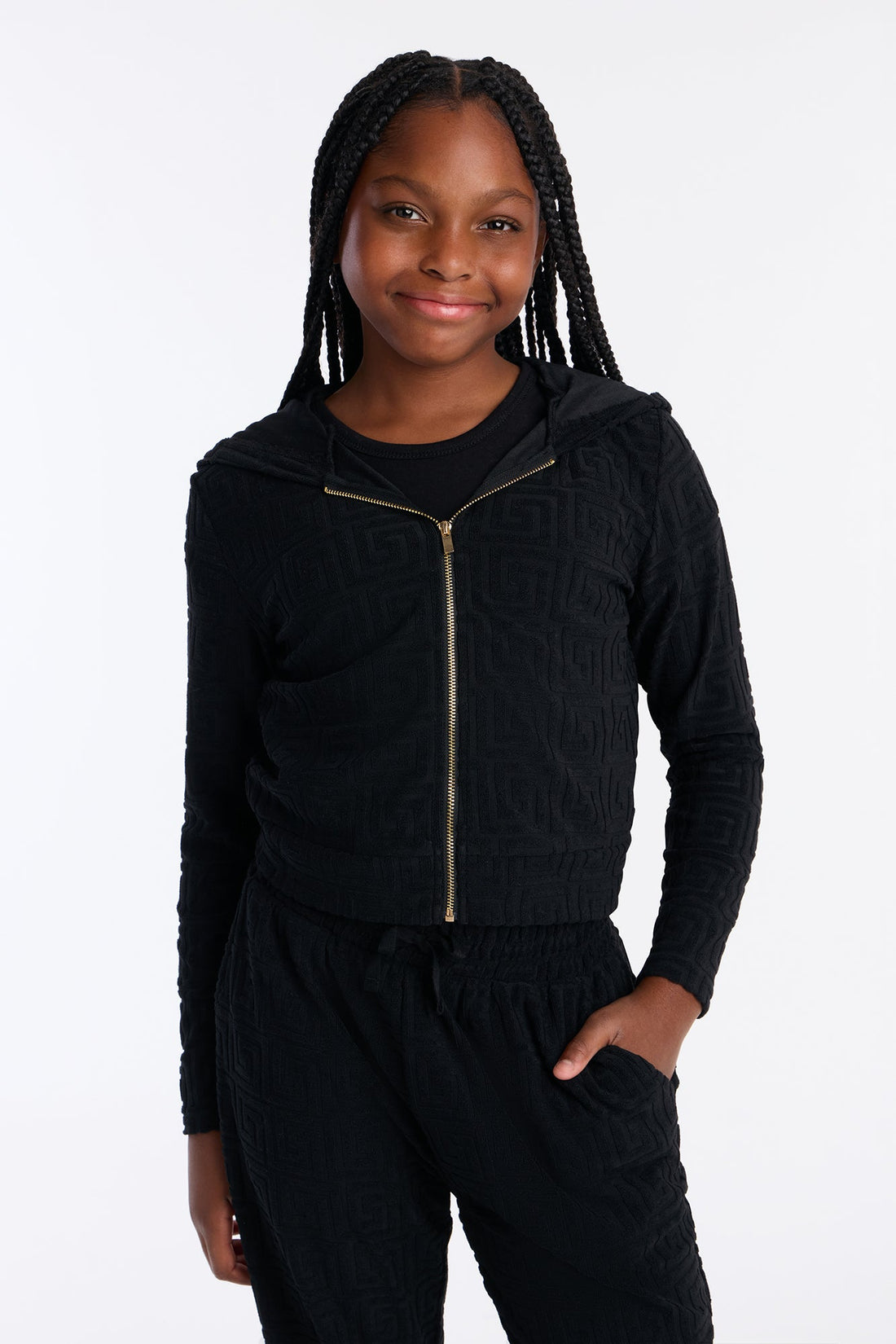 Mini Pretty Girls Only Flare Leg Pant Set - Black