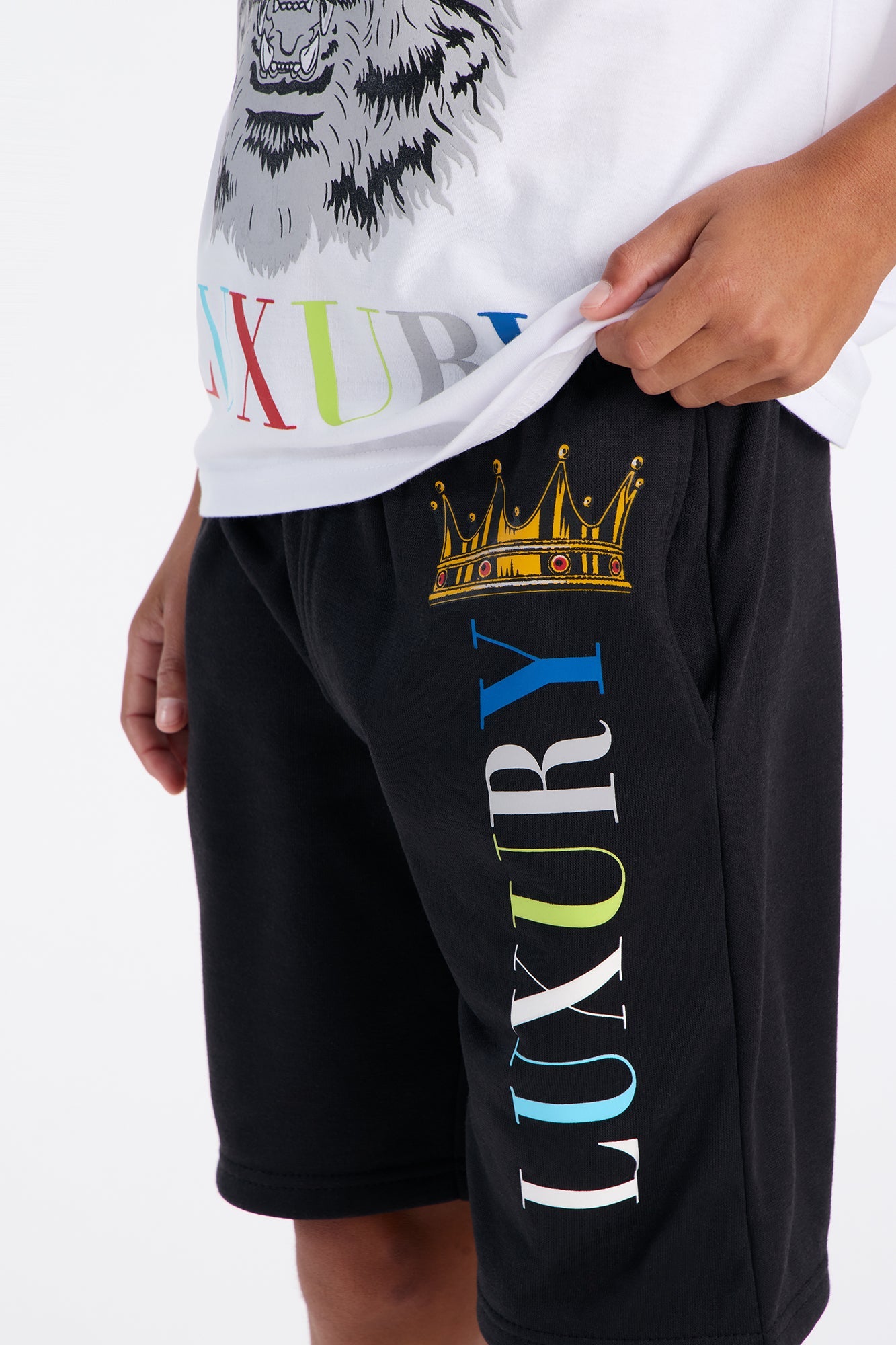 Mini Living In Luxury Short Set - White/Black