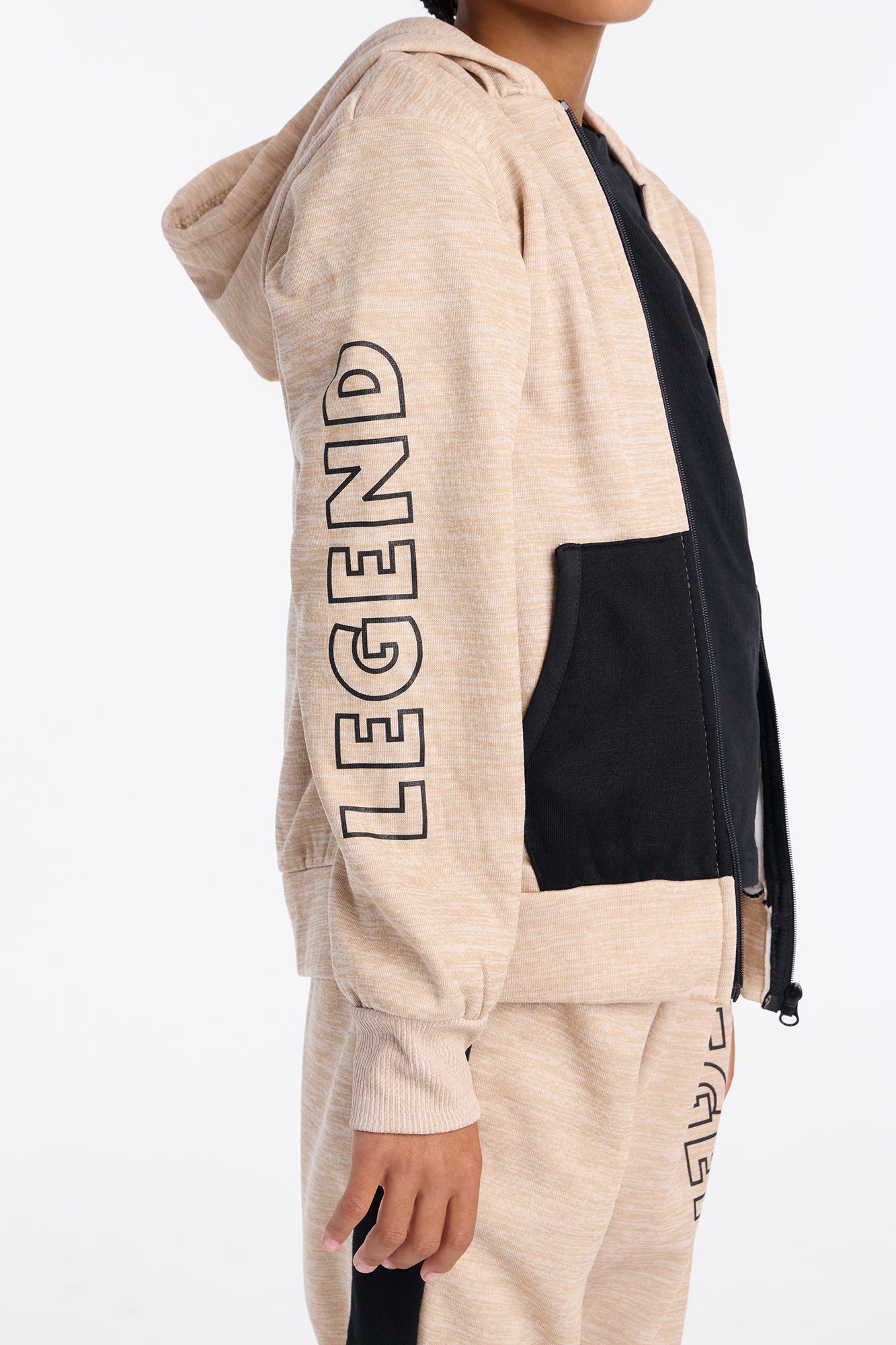 Mini Living Legend Fleece Jogger Pant Set - Sand