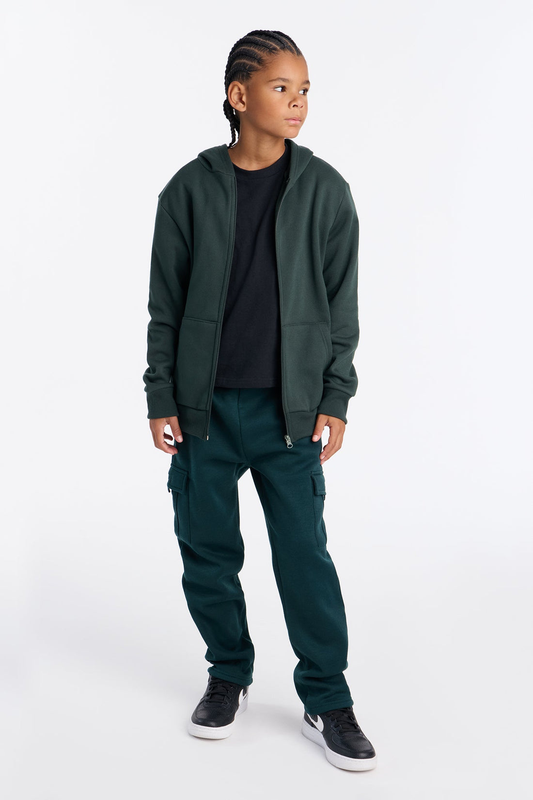 Mini Confidence Is Key Fleece Zip Hoodie - Green