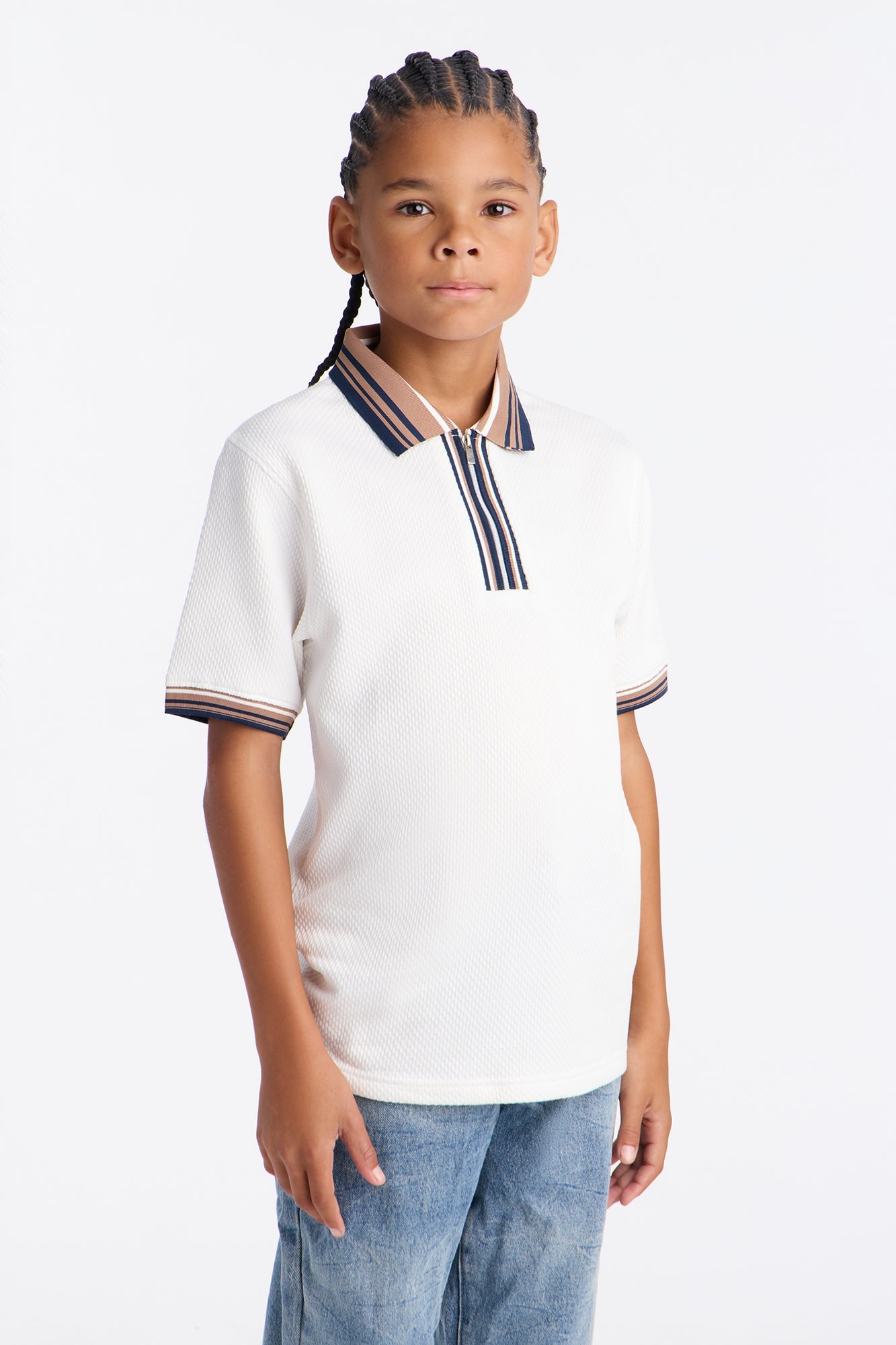 Mini Saying It Short Sleeve Polo - Off White