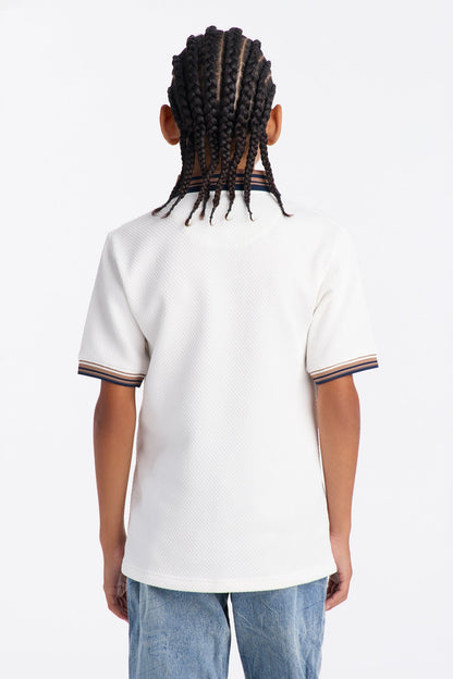 Mini Saying It Short Sleeve Polo - Off White