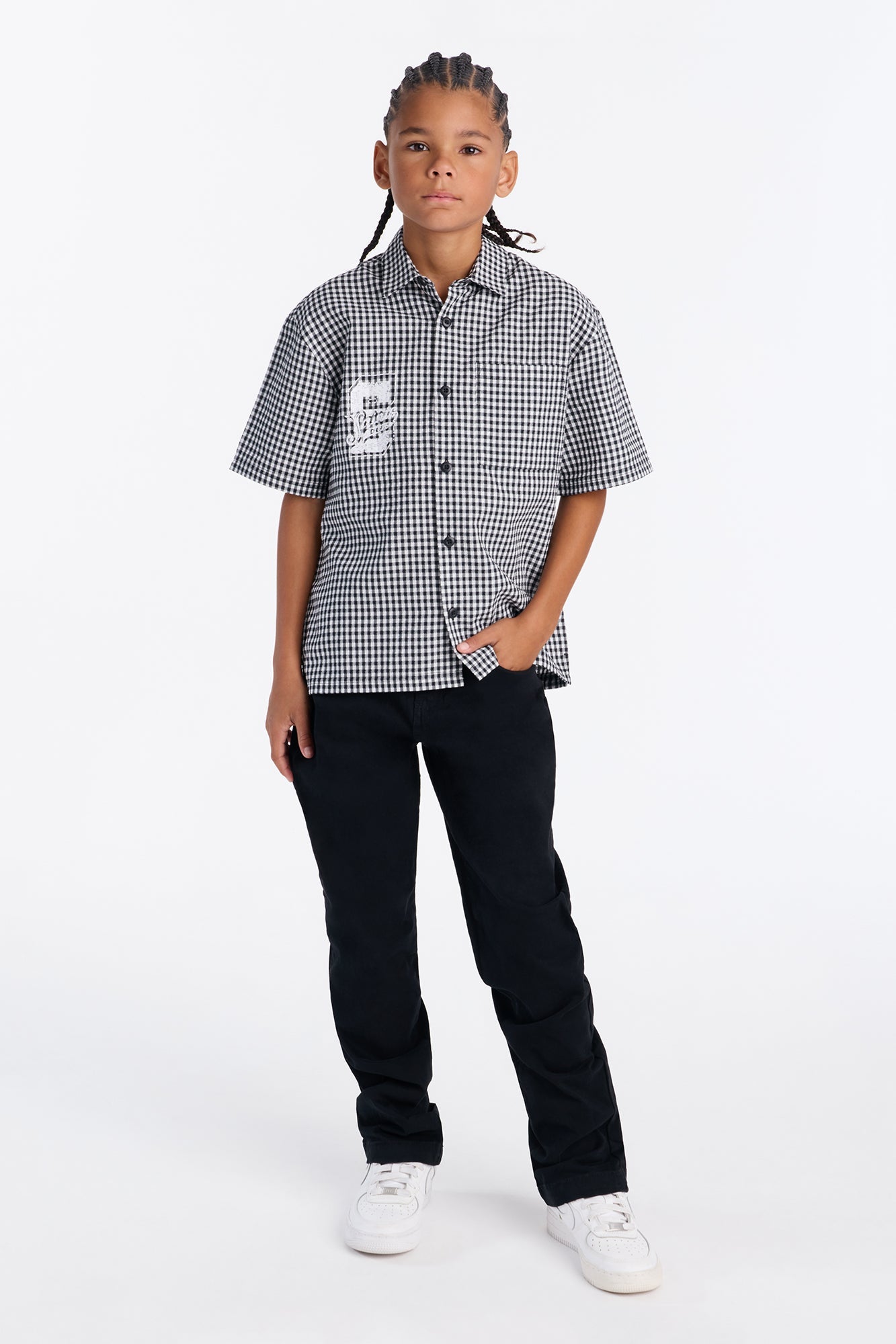 Mini Saints 98 Button Down Shirt - Black/White
