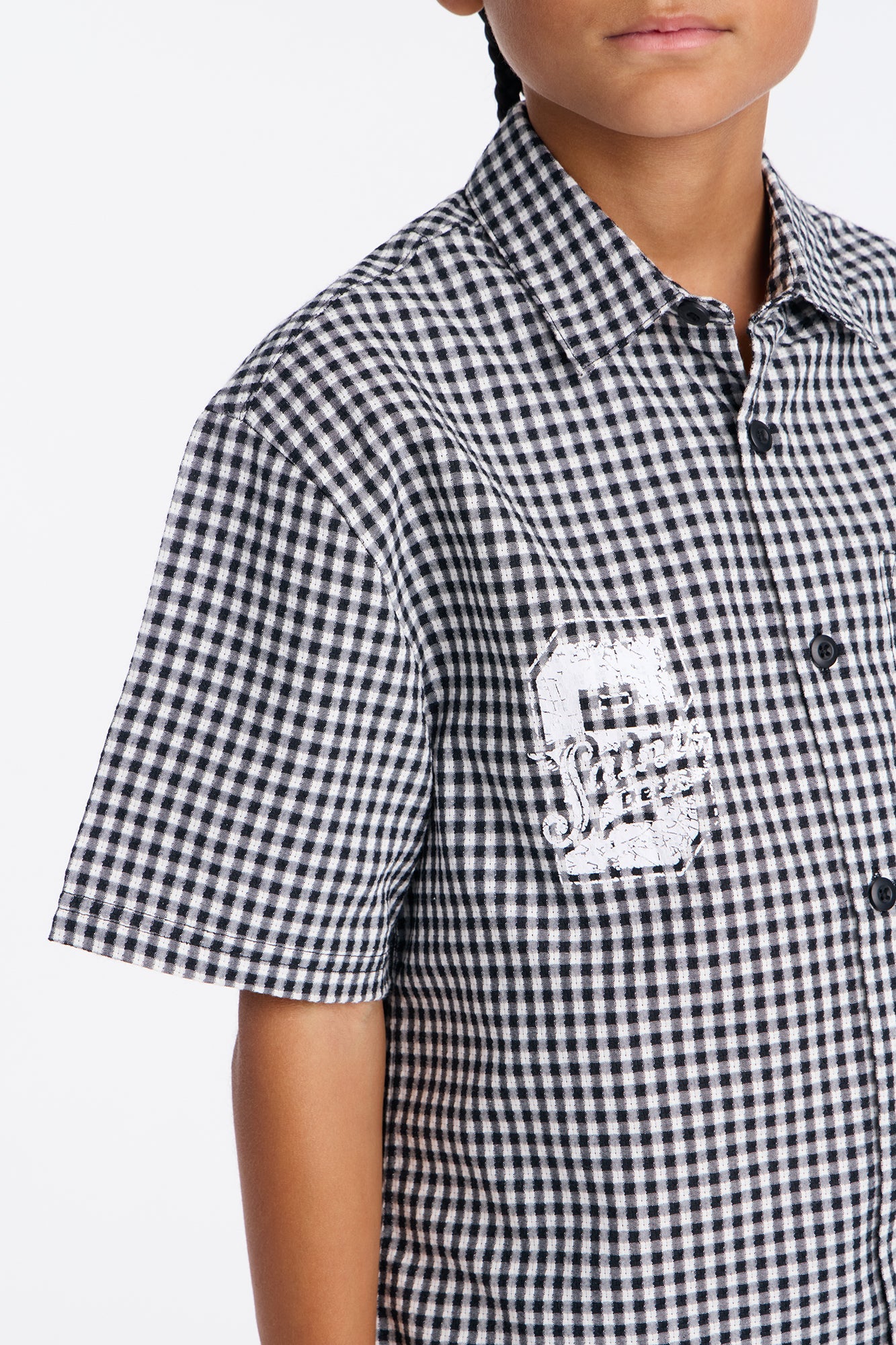 Mini Saints 98 Button Down Shirt - Black/White