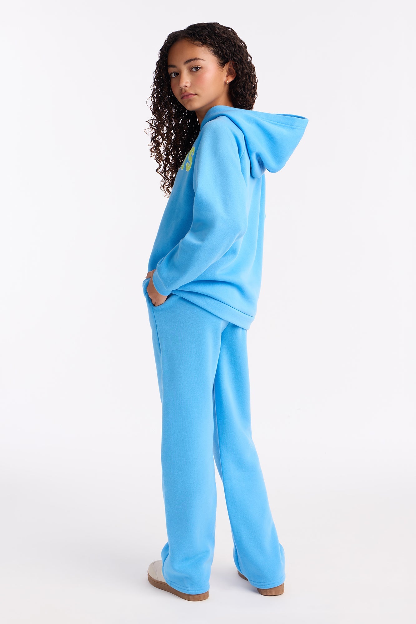 Mini Coastal Chill Hoodie Pant Set - Blue