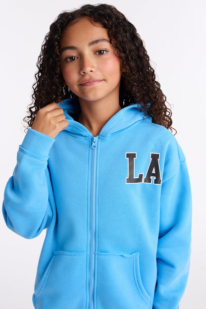 Mini LA Oversized Fleece Pant Set - Blue